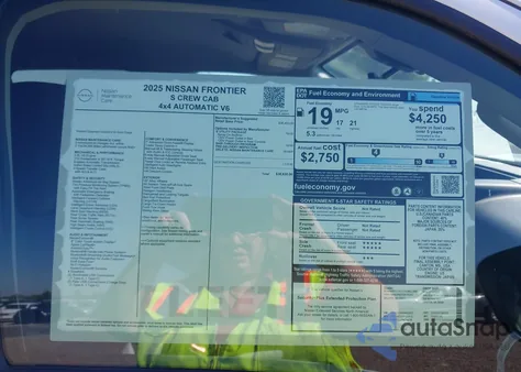 2025 Nissan Frontier S 4X4 from USA, damaged, VIN 1N6ED1EK0SN632932